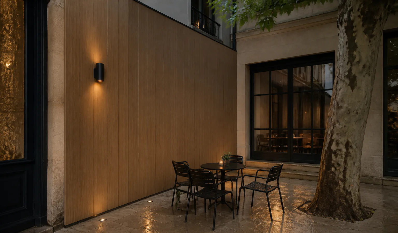 City courtyard product application concept