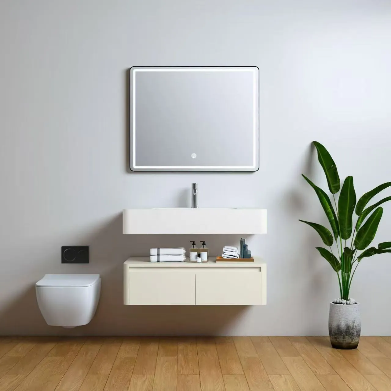 Light bathroom vanity