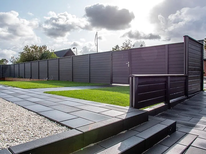 WPC privacy fencing installed around a garden