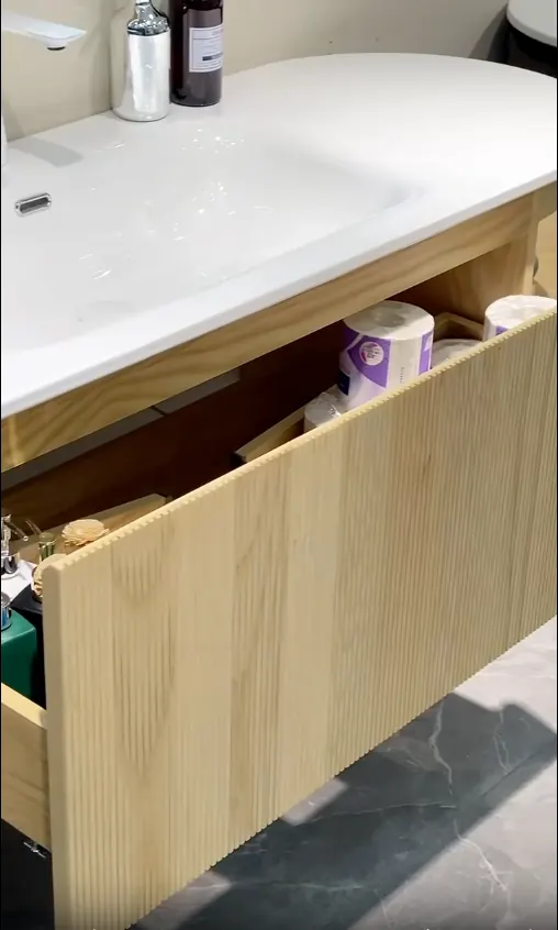 Bathroom vanity surface finish